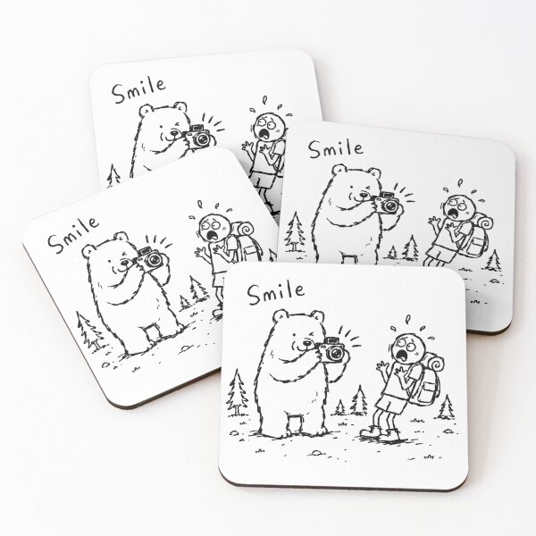 Item preview, Smile Funny Bear Photographer Hiking Camping Nature Humor Design designed and sold by MonkiFlipp.