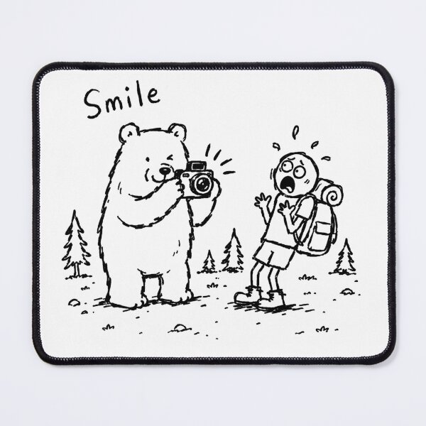Item preview, Smile Funny Bear Photographer Hiking Camping Nature Humor Design designed and sold by MonkiFlipp.