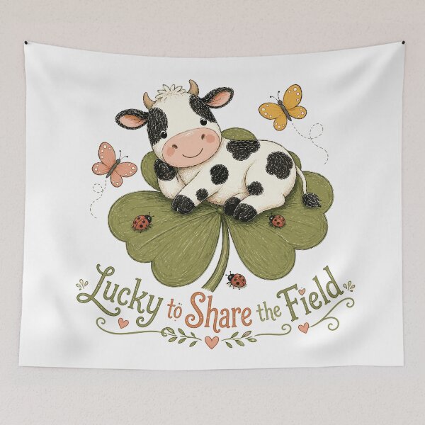 Item preview, Clover Companion - Cute Cow designed and sold by bapupa.