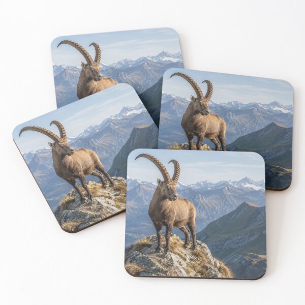 Item preview, Majestic Alpine Ibex on Mountain Peak | Wildlife Fine Art Photography designed and sold by ApexAnimal Art.