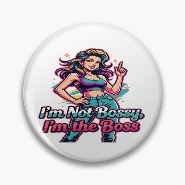 Item preview, I’m Not Bossy, I’m the Boss – Bold Confident Women Graphic T-Shirt Design | Retro Neon Girl Boss Printable PNG for Apparel & Merch designed and sold by Sushikidsntoddlers.