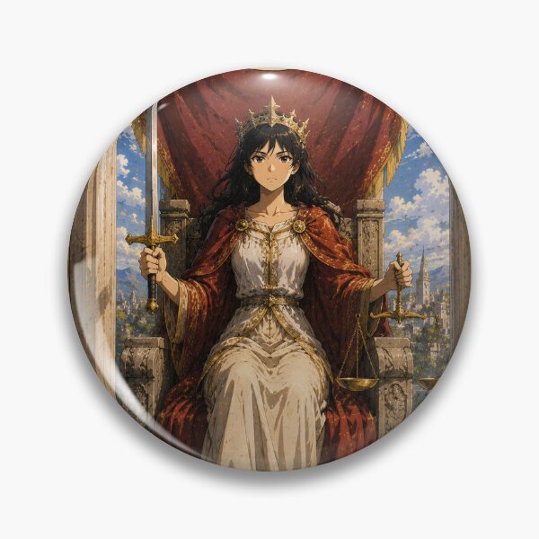Item preview, Tarot card justice in anime style designed and sold by ProjecTees.