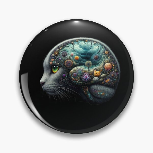 Item preview, The Kitten's Dream – Cosmic Cat Profile and Yarn Mindscape designed and sold by LujziWorld.