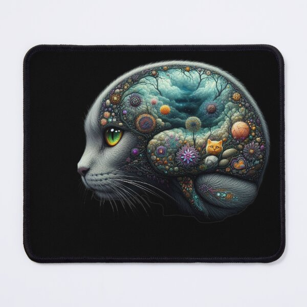 Item preview, The Kitten's Dream – Cosmic Cat Profile and Yarn Mindscape designed and sold by LujziWorld.