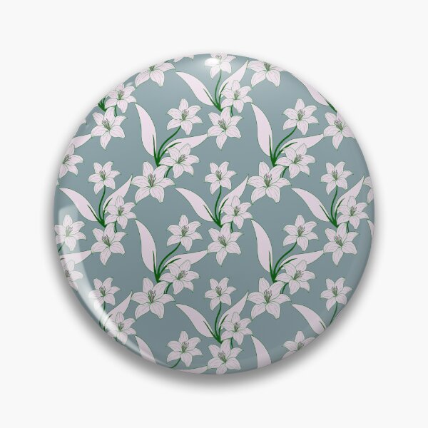 Item preview, White Lily Floral Sage Green Pattern designed and sold by LyoniHERA.