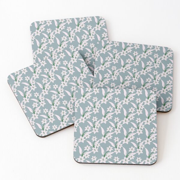 Item preview, White Lily Floral Sage Green Pattern designed and sold by LyoniHERA.