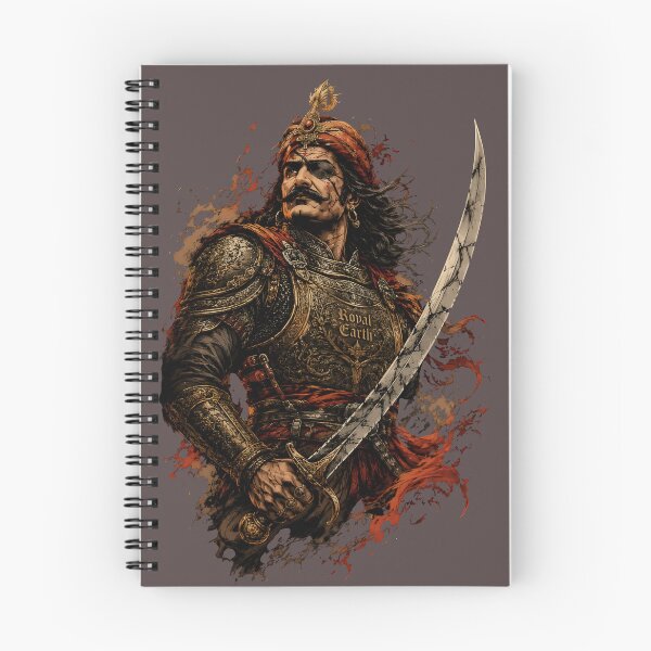 Item preview, Legendary Rajput Warrior King Ink Art designed and sold by RoyalEarthstore.