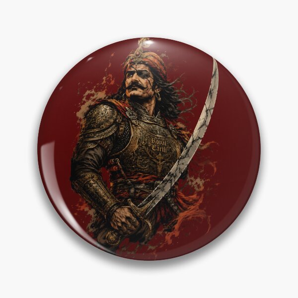 Item preview, Legendary Rajput Warrior King Ink Art designed and sold by RoyalEarthstore.