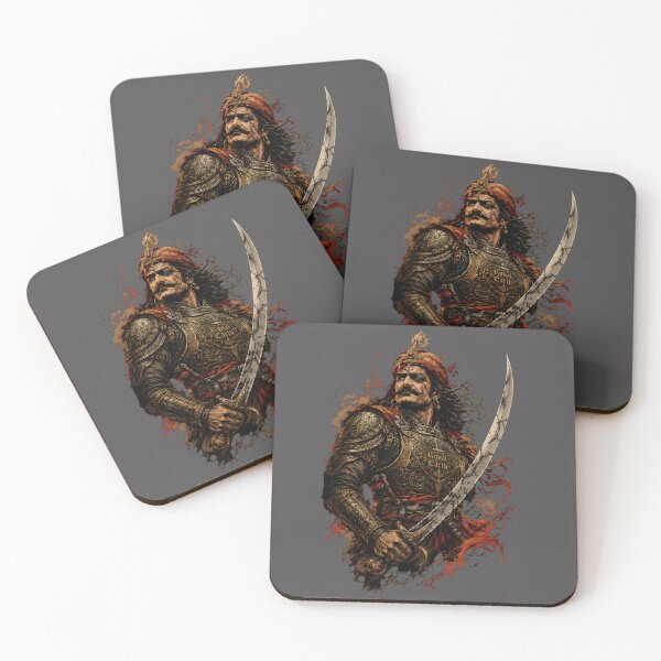 Item preview, Legendary Rajput Warrior King Ink Art designed and sold by RoyalEarthstore.