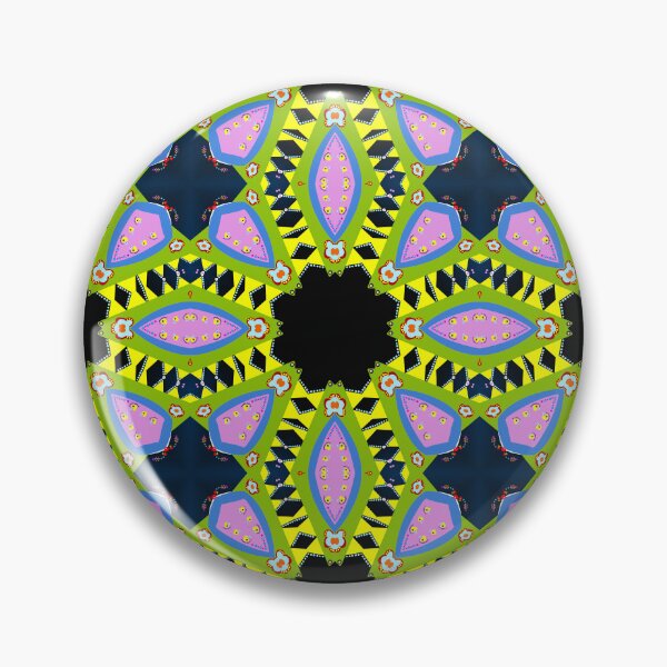 Item preview, Retro Green Pink Kaleidoscope Mandala Pattern designed and sold by Tinsleybluebell.