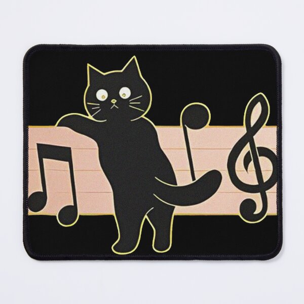 Item preview, Black Cat Playing with Musical Notes designed and sold by tenggaracalvin.