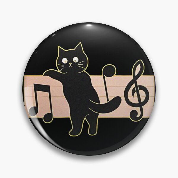 Item preview, Black Cat Playing with Musical Notes designed and sold by tenggaracalvin.