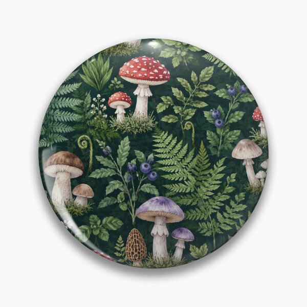 Item preview, Forest Floor Mushrooms Botanical Pattern designed and sold by Owcomm.