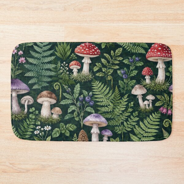 Item preview, Forest Floor Mushrooms Botanical Pattern designed and sold by Owcomm.