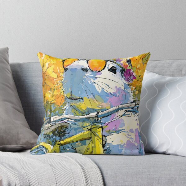 Item preview, Capybara Sunglasses Yellow Bike Bold Expressive Art designed and sold by UhuCriei .