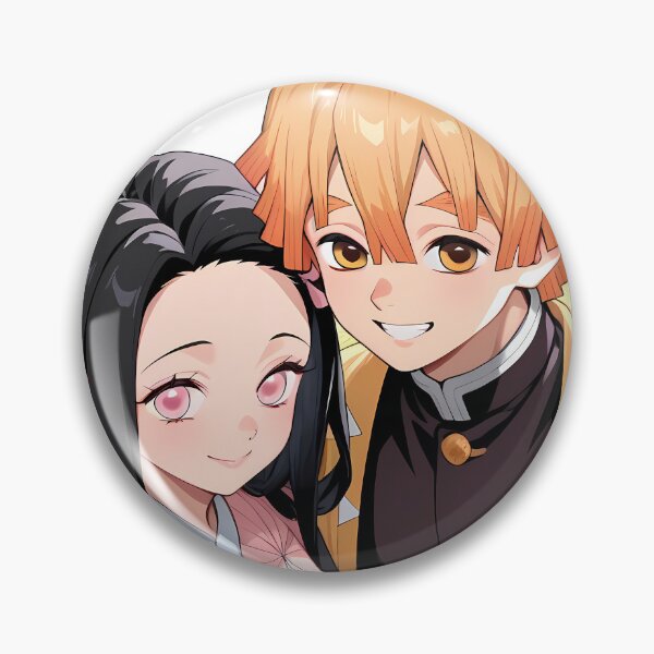 Item preview, Nezuko Kamado Demon Slayer Cute Couple Portrait With Zenitsu Agatsuma designed and sold by bystudiolereve.