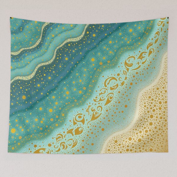 Item preview, Aboriginal Inspired Dot Art - Warm Shallow Ocean Current designed and sold by GrinGalore.