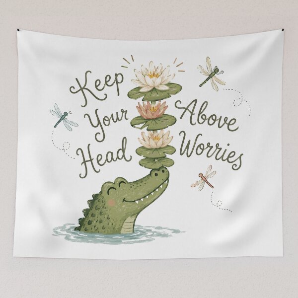 Item preview, Lily Pad Leader - Cute Crocodile designed and sold by bapupa.