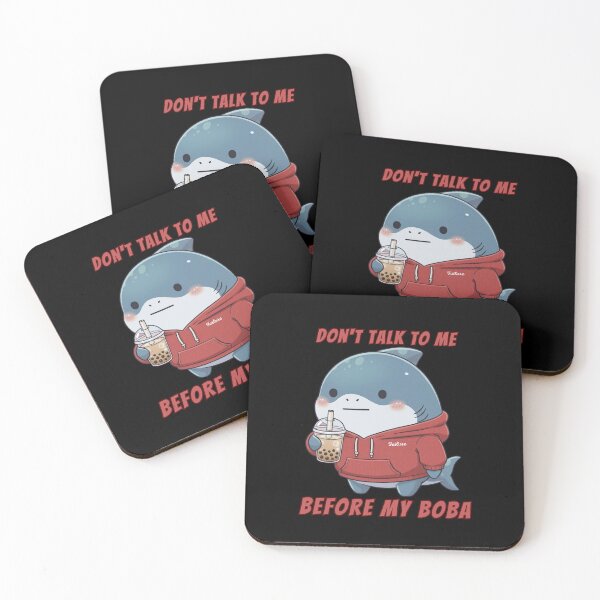Item preview, Don't Talk to Me Before My Boba Funny Shark Shirt – Cute Bubble Tea Graphic Tee designed and sold by Nature's Chibis.