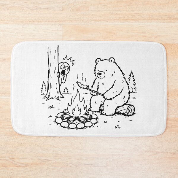 Item preview, Funny Bear Roasting Human Camping Hiking Campfire Nature Humor Design designed and sold by MonkiFlipp.