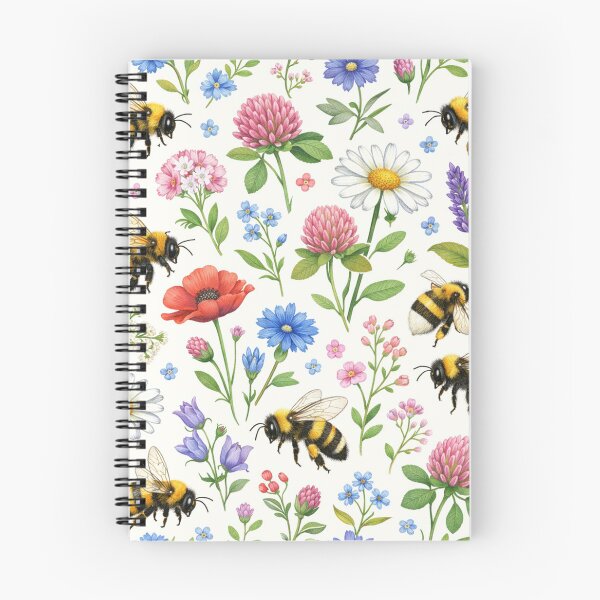 Item preview, Bumblebees and Wildflowers Meadow Pattern designed and sold by Owcomm.