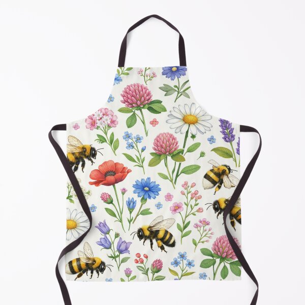 Item preview, Bumblebees and Wildflowers Meadow Pattern designed and sold by Owcomm.