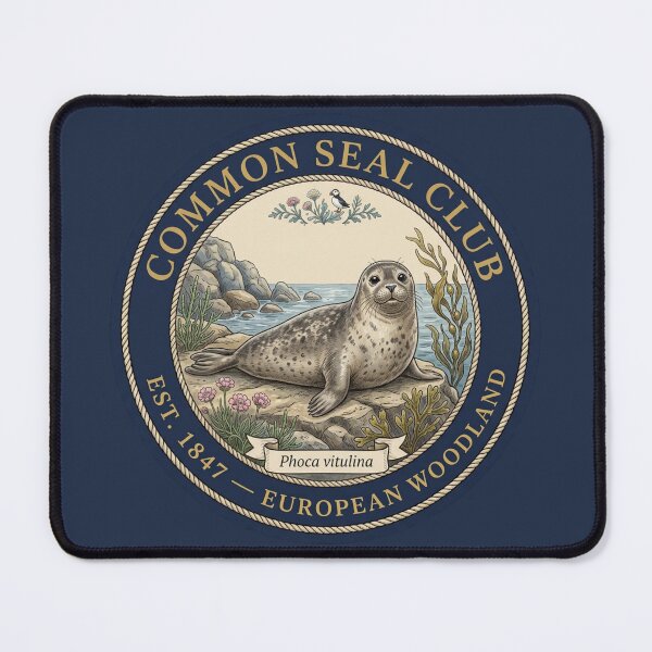 Item preview, Common Seal Club Vintage Badge European Coastal Art designed and sold by CalmCapy Co.