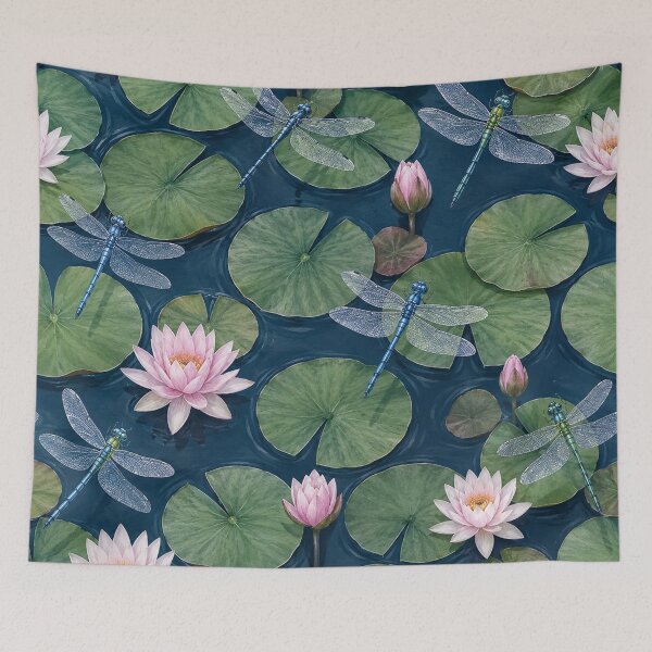Item preview, Water Lily Pond with Dragonflies designed and sold by Owcomm.