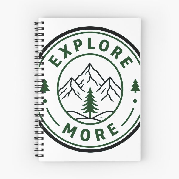 Item preview, EXPLORE MORE Outdoor Adventure Badge | Minimalist Mountain Tree Design designed and sold by Ahmed Nedji.