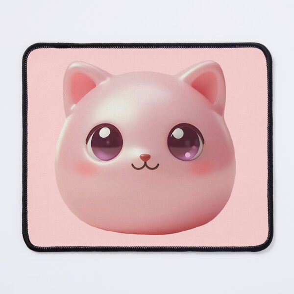 Item preview, Cute Pink Cat Squishy Head – Photorealistic Kawaii Stress Toy Cutout designed and sold by EmeraldeaArt.
