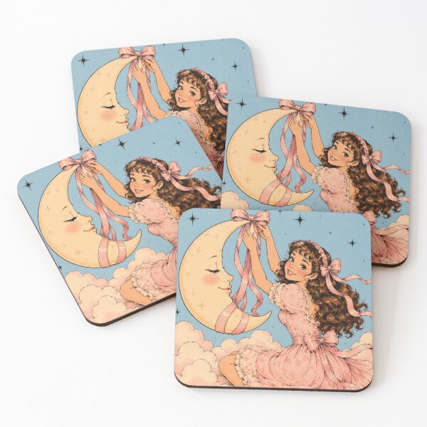 Item preview, Woman putting bows on the moon designed and sold by *~*MagicCorner*~*.