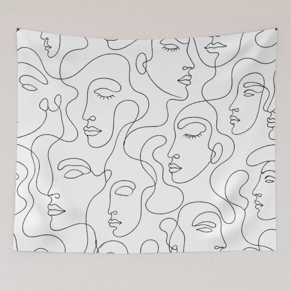 Item preview, Continuous Line Faces Minimalist Aesthetic designed and sold by Owcomm.