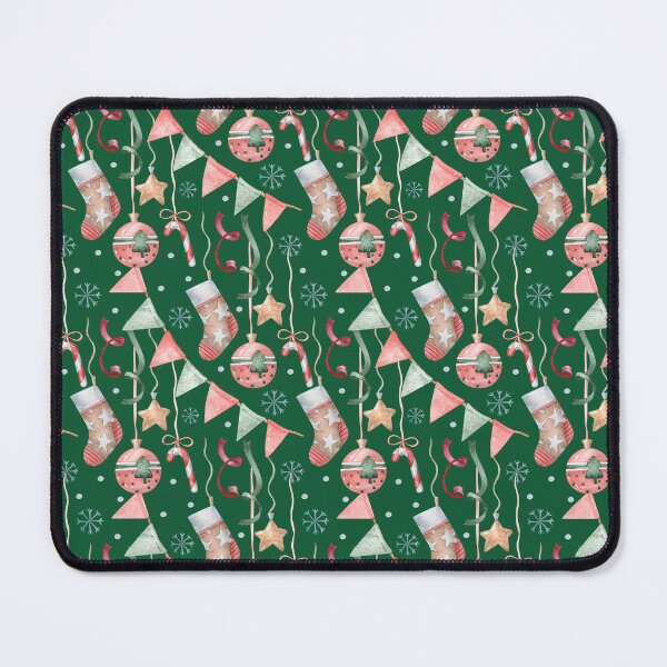 Item preview, Watercolor Christmas Ornament Pattern | Seamless Holiday Pattern with Baubles, Stockings, Candy Canes & Festive Bunting designed and sold by White Rabbit Design .