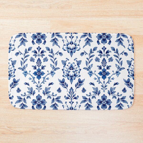 Item preview, Classic Blue Floral Damask Pattern designed and sold by Owcomm.