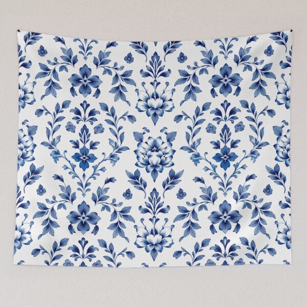 Item preview, Classic Blue Floral Damask Pattern designed and sold by Owcomm.