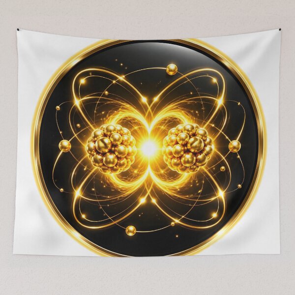 Item preview, Golden Nuclear Fusion  Luxury Science Symbol designed and sold by simaso.