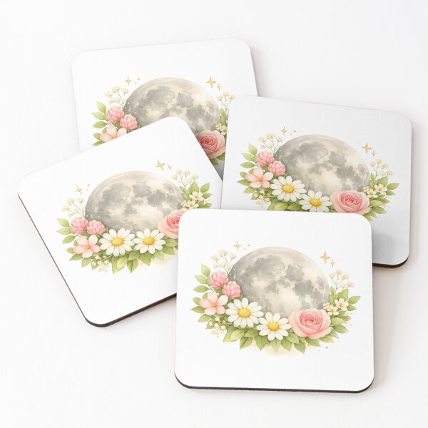 Item preview, Moon With Floral Details designed and sold by VibeShift Studio.