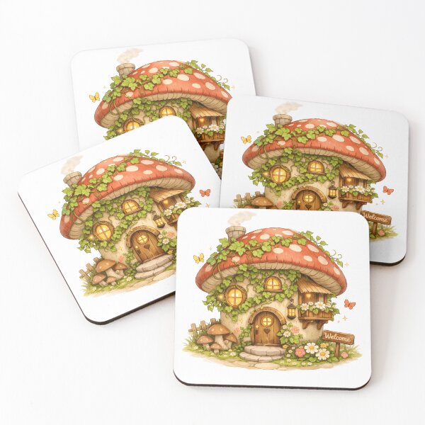 Item preview, Mushroom House With Vines designed and sold by VibeShift Studio.