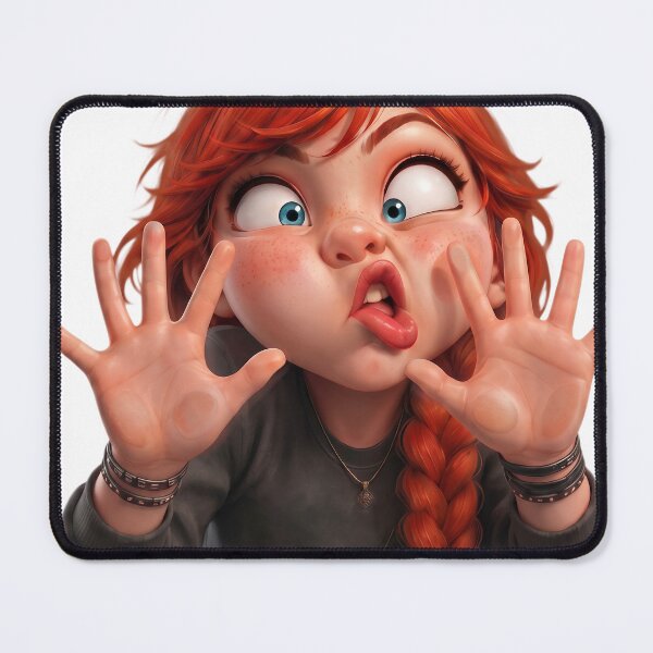 Item preview, Funny Girl Making Silly Face Grimace Expression designed and sold by  abdo art shop.