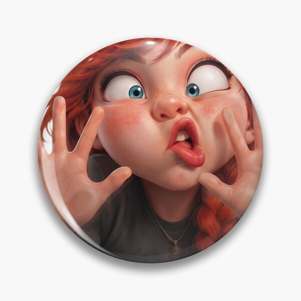 Item preview, Funny Girl Making Silly Face Grimace Expression designed and sold by  abdo art shop.