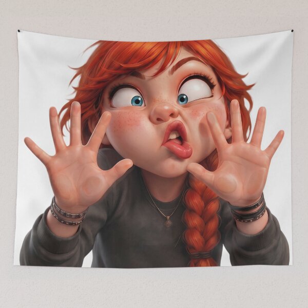 Item preview, Funny Girl Making Silly Face Grimace Expression designed and sold by  abdo art shop.