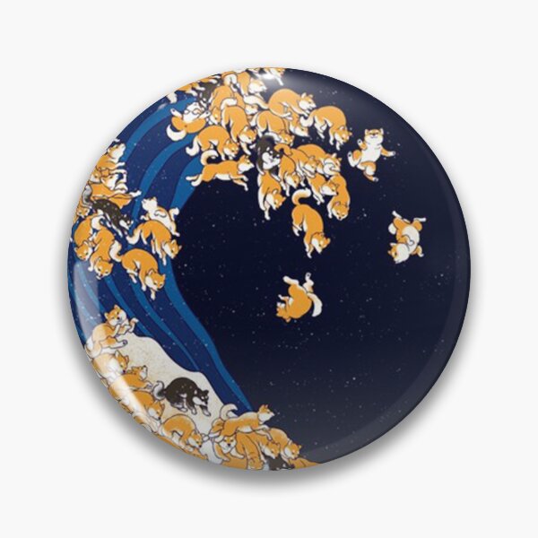 Item preview, Poster Shiba Inu The Great Wave in Night designed and sold by CindyHiks.
