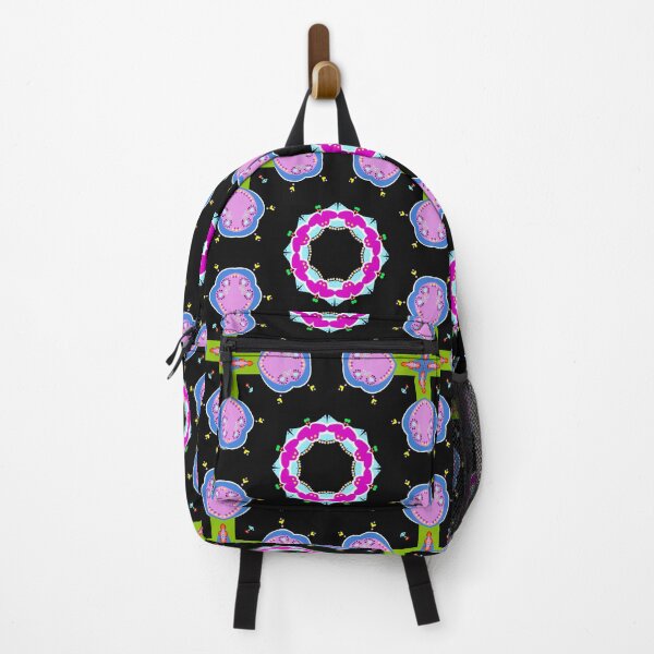 Item preview, Retro Black Magenta Heart Mandala Pattern designed and sold by Tinsleybluebell.