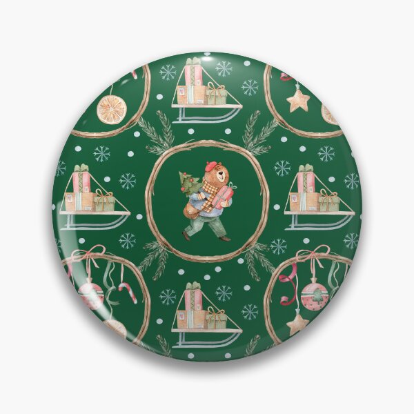 Item preview, Watercolor Christmas Bear Pattern | Seamless Holiday Pattern with Gifts, Sleigh, Ornaments & Winter Decorations designed and sold by SashaZinch.