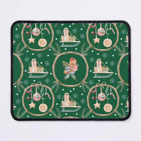 Item preview, Watercolor Christmas Bear Pattern | Seamless Holiday Pattern with Gifts, Sleigh, Ornaments & Winter Decorations designed and sold by SashaZinch.