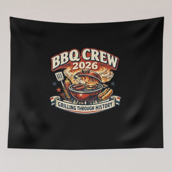 Item preview, BBQ Crew 2026 Grilling Through History Vintage BBQ Shirt designed and sold by Concrete Coffee Studio.
