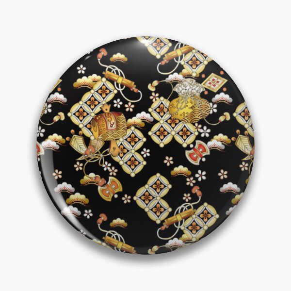 Item preview, Japanese Takarazushi Lucky Treasures Pattern - Luxury Gold and Black Wagara designed and sold by vekotpu.