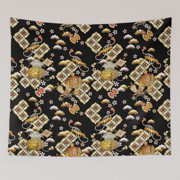 Item preview, Japanese Takarazushi Lucky Treasures Pattern - Luxury Gold and Black Wagara designed and sold by vekotpu.