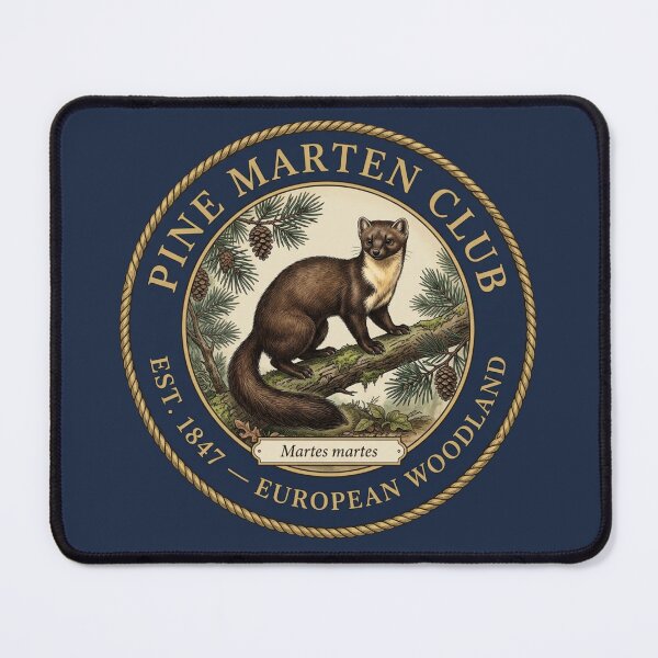 Item preview, Pine Marten Club Vintage Badge European Woodland Art designed and sold by CalmCapy Co.