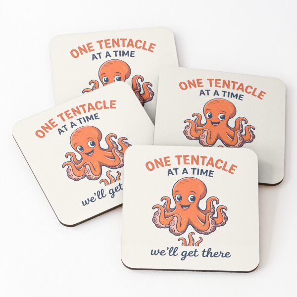 Item preview, One Tentacle at a Time Octopus T-Shirt & Sticker – Cute Motivational Ocean Graphic Tee designed and sold by ZyxDes.
